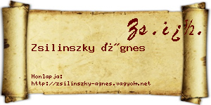 Zsilinszky Ágnes névjegykártya