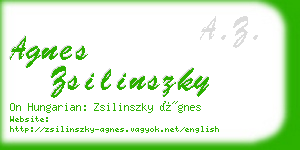 agnes zsilinszky business card